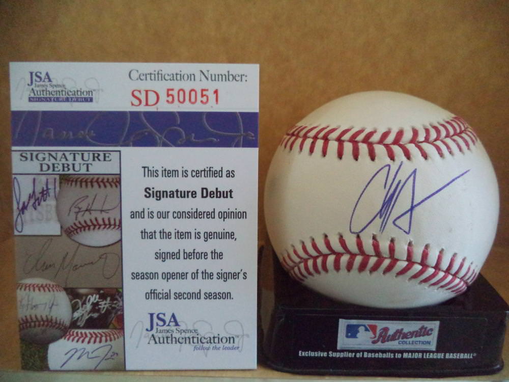 CHANCE ADAMS NEW YORK YANKEES SIGNATURE DEBUT SIGNED M.L. BASEBALL JSA SD50051