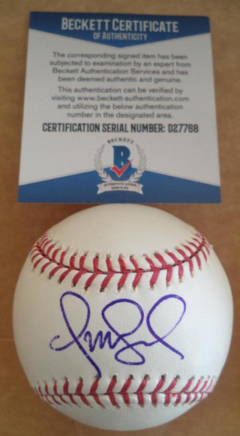 OMAR VIZQUEL INDIANS SIGNED AUTOGRAPH 2010 OPENING DAY BASEBALL BECKETT D27768