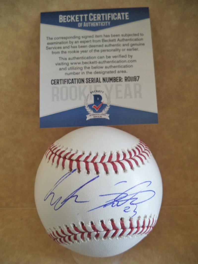 TONY SANTILLAN CINCINNATI REDS ROOKIE YEAR SIGNED M.L. BASEBALL BECKETT RO1197