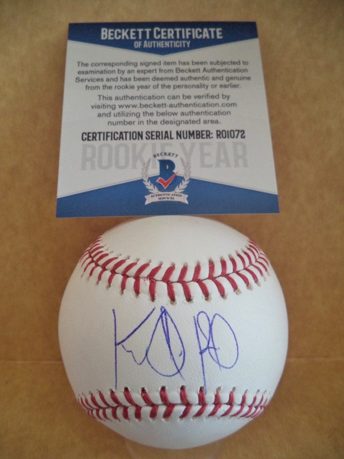 KEIBERT RUIZ LOS ANGELES DODGERS ROOKIE YEAR SIGNED M.L. BASEBALL BECKETT R01072