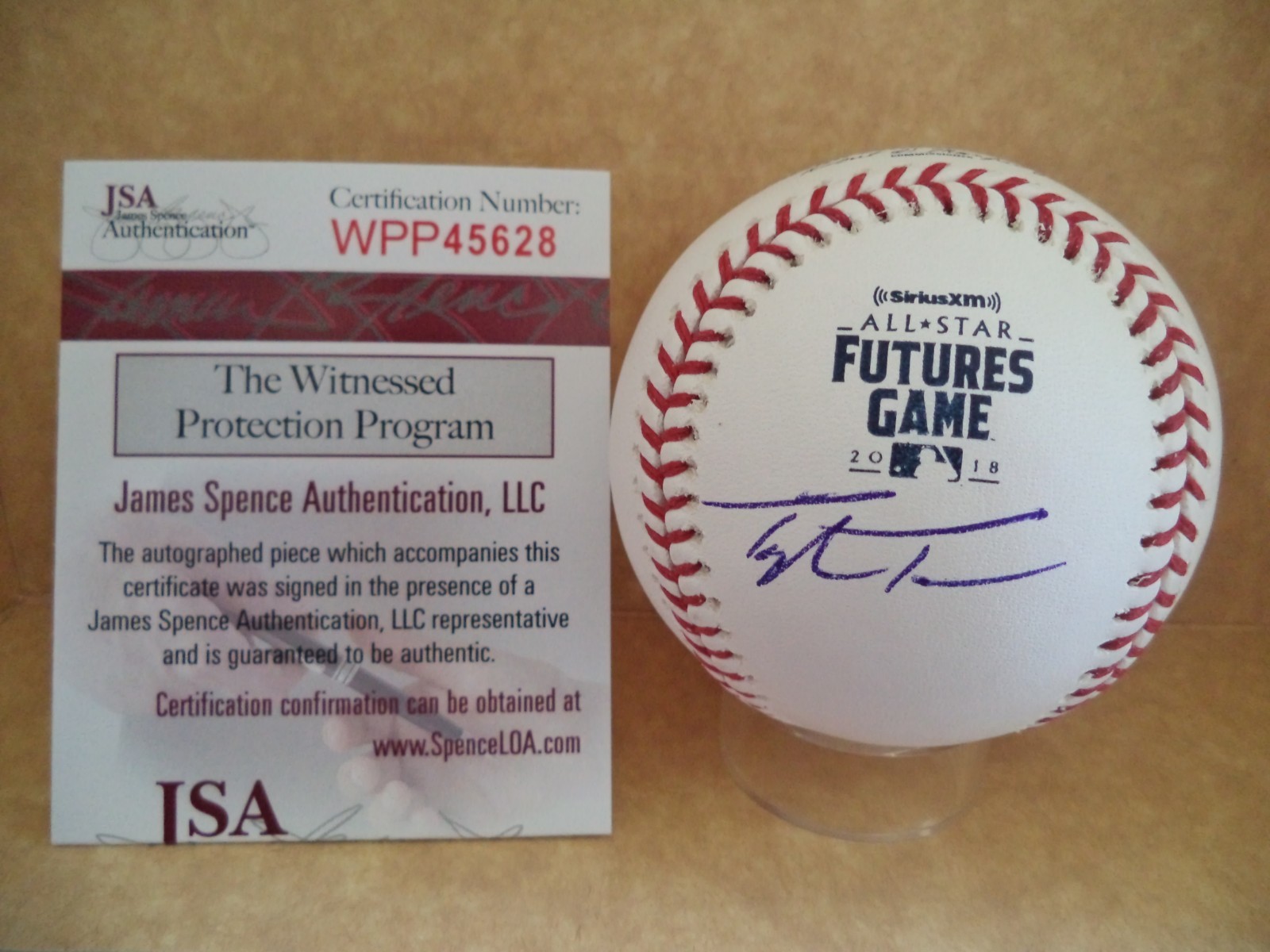 TAYLOR TRAMMELL SIGNED AUTO 2018 FUTURES GAME BASEBALL REDS/MVP JSA WPP45628