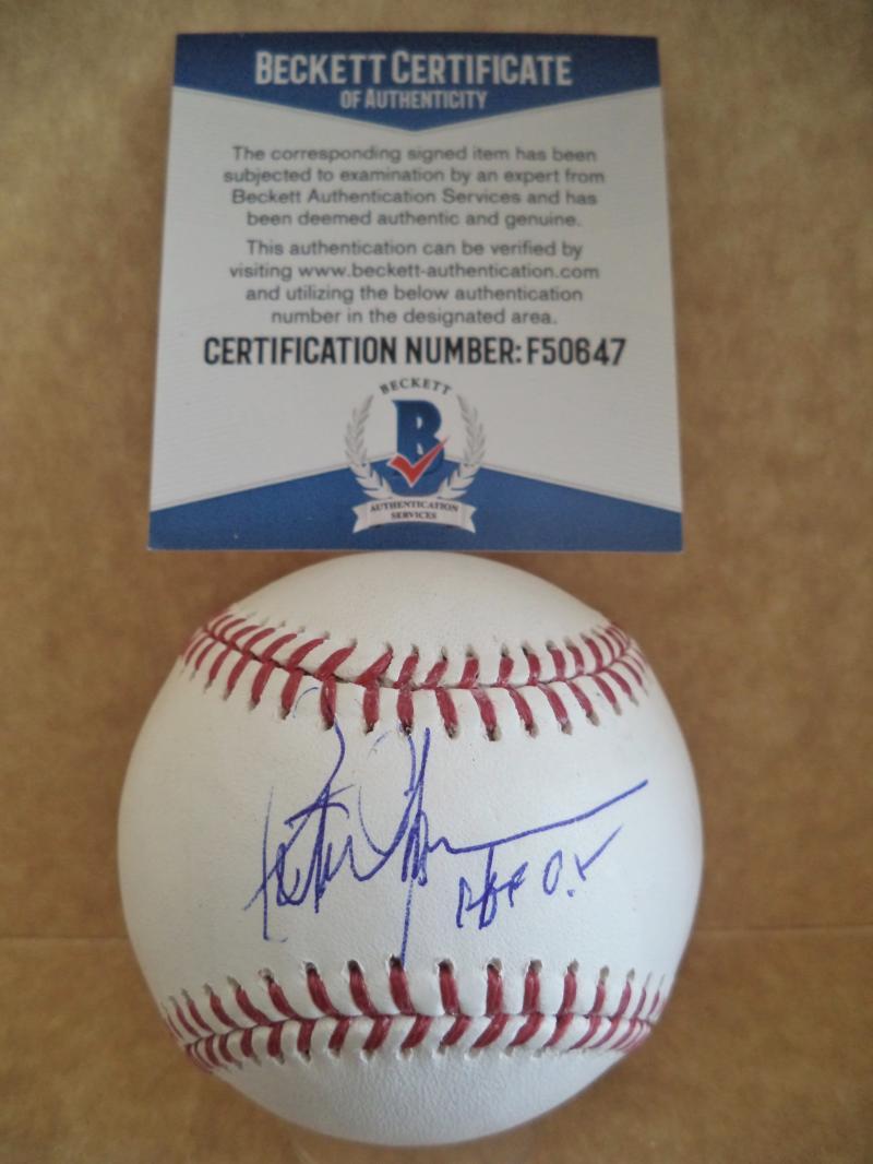 PETER GAMMONS HOF 05 SIGNED AUTOGRAPHED M.L. BASEBALL BECKETT F50647