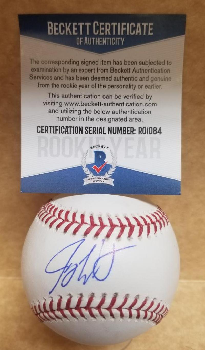 JOEY WENTZ ATLANTA BRAVES ROOKIE YEAR SIGNED M.L. BASEBALL BECKETT R01084