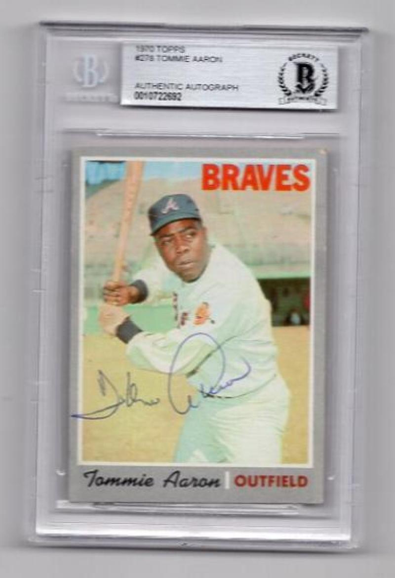 1970 TOPPS TOMMIE AARON BRAVES SIGNED CARD BECKETT AUTHENTIC AUTOGRAPH VINTAGE