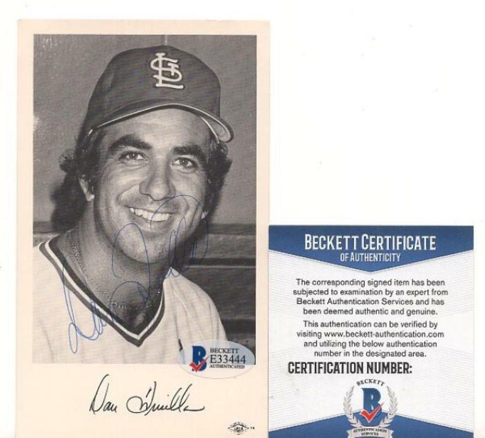 DANNY FRISELLA ST. LOUIS CARDINALS AUTOGRAPH POSTCARD VINTAGE BECKETT E33444