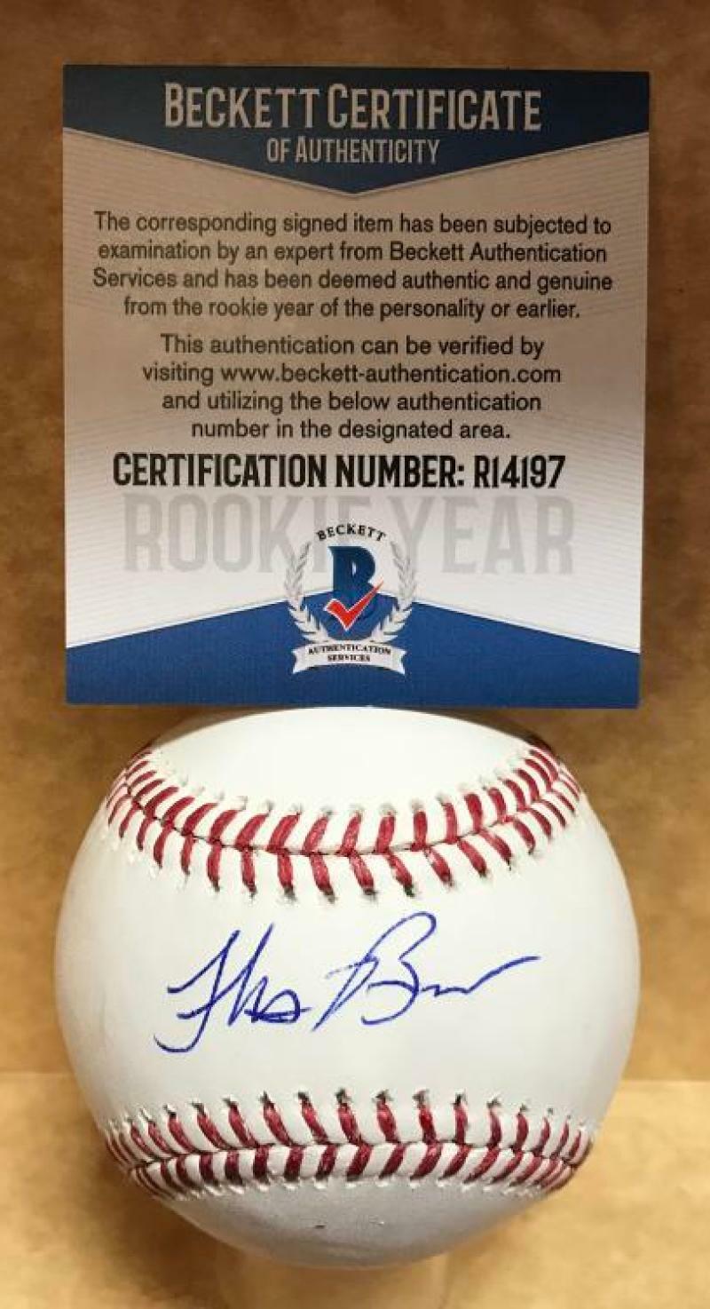 THOMAS BURROWS ATLANTA BRAVES ROOKIE YEAR SIGNED M.L. BASEBALL BECKETT R14197