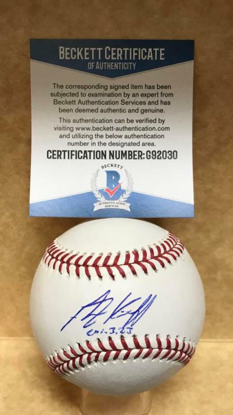 ALEX KIRILLOFF MINNESOTA TWINS SIGNED M.L. BASEBALL BECKETT G92030