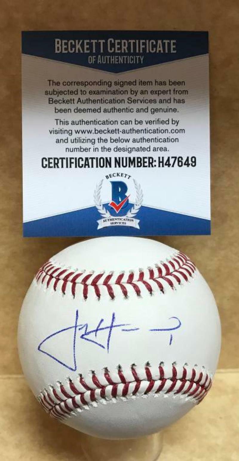 JOSH HARRISON PITTSBURGH PIRATES SIGNED AUTOGRAPHED M.L. BASEBALL BECKETT H47649