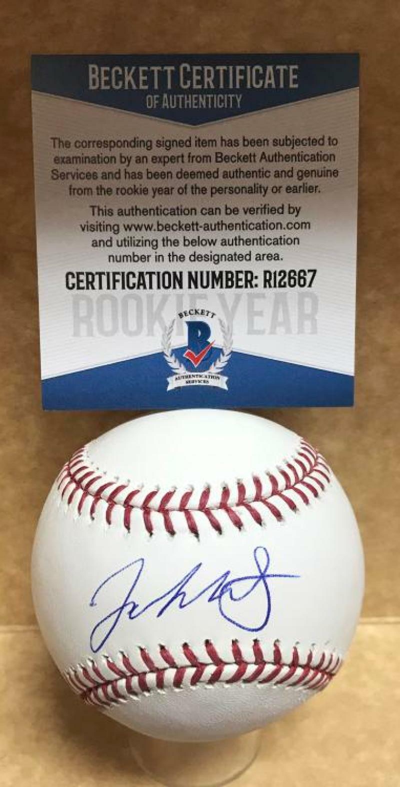 SIMON MUZZIOTTI PHILADELPHIA PHILLIES SIGNED AUTO M.L. BASEBALL BECKETT R12667