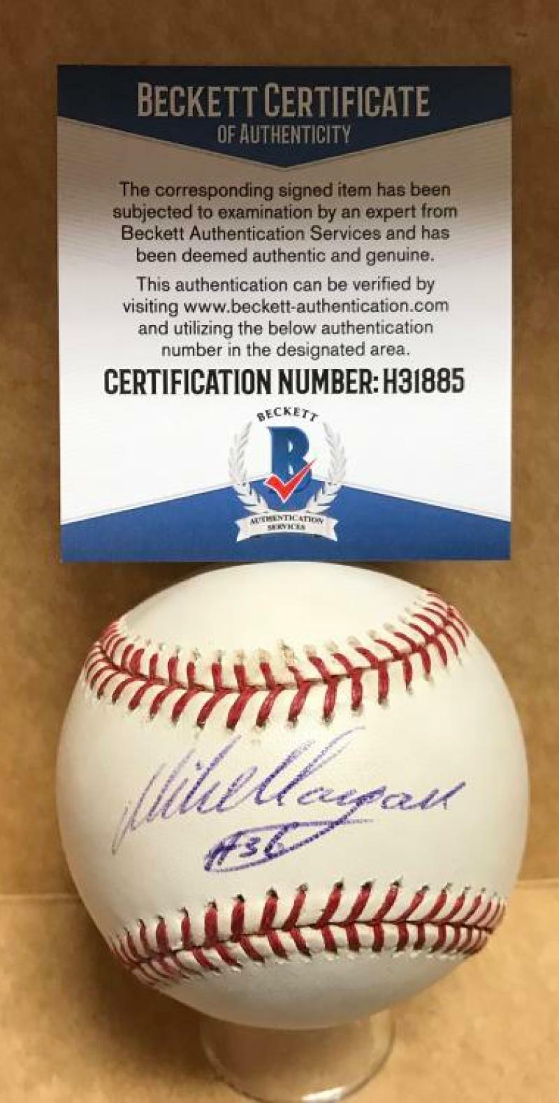 MIKE MORGAN DODGERS/CUBS SIGNED AUTOGRAPHED M.L. BASEBALL BECKETT H31885