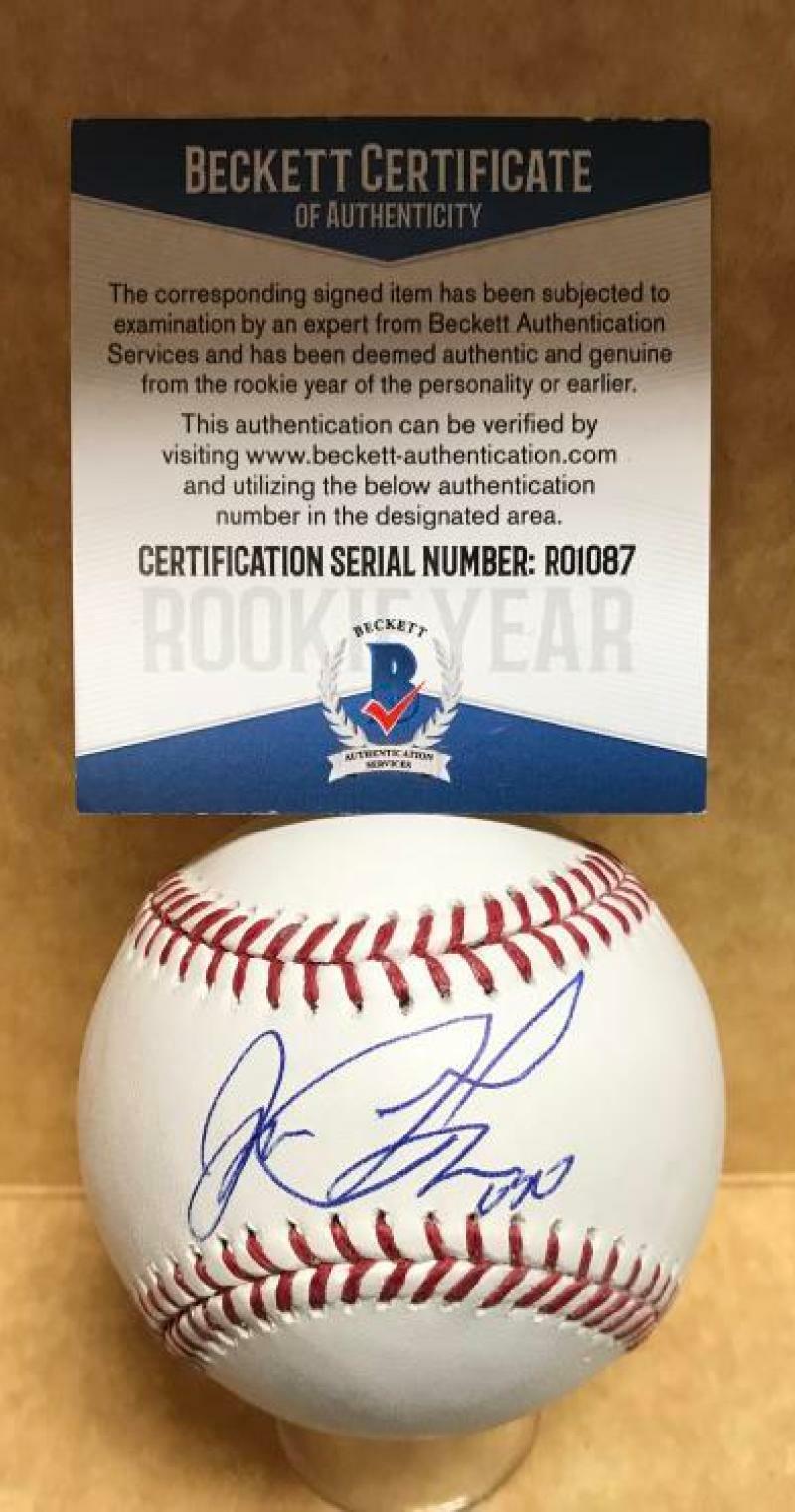 JORGE ALFARO MIAMI MARLINS ROOKIE YEAR SIGNED AUTO M.L. BASEBALL BECKETT R01087