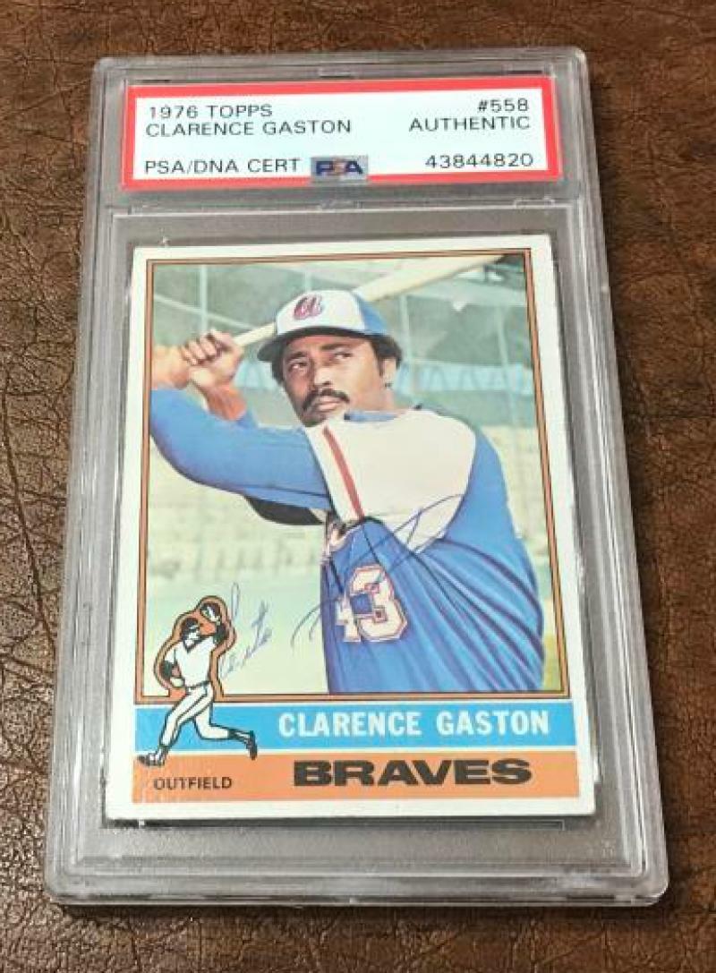 1976 TOPPS CLARENCE GASTON BRAVES SIGNED CARD PSA AUTHENTIC