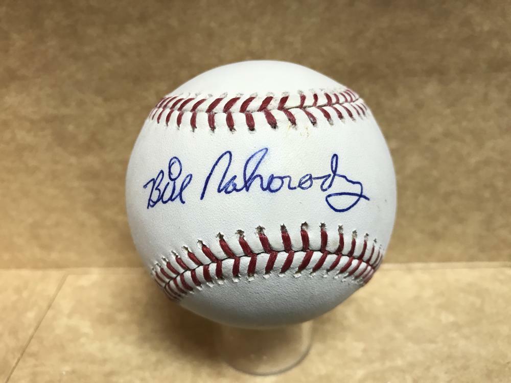 BILL NAHORODNY BRAVES/PHILLIES/WHITE SOX SIGNED AUTOGRAPED M.L. BASEBALL W/ COA