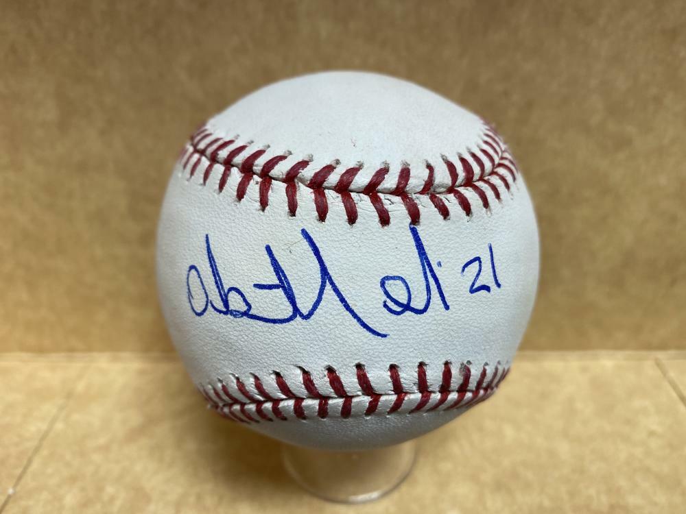 ABIATAL AVELINO NEW YORK YANKEES/GIANTS SIGNED AUTOGRAPHED M.L. BASEBALL W/ COA