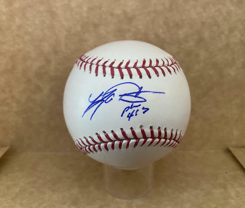 KALEB COWART LOS ANGELES ANGELS SIGNED AUTOGRAPHED M.L. BASEBALL W/ COA