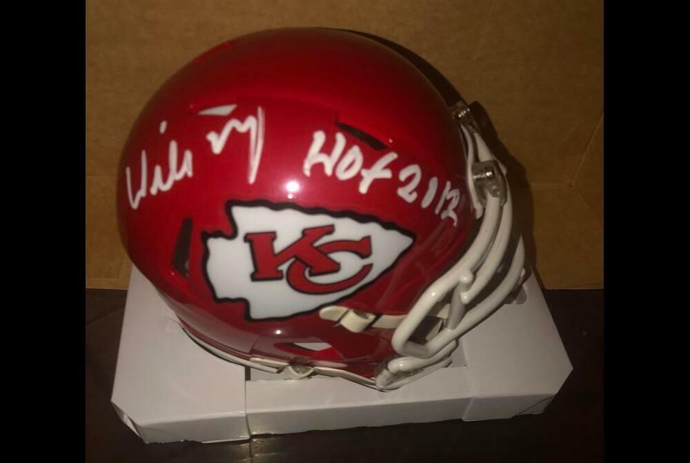 WILLIE ROAF KANSAS CITY CHIEFS HOF 2012 SIGNED MINI BECKETT CERTIFIED COLLECTIBLE MEMORABILIA
