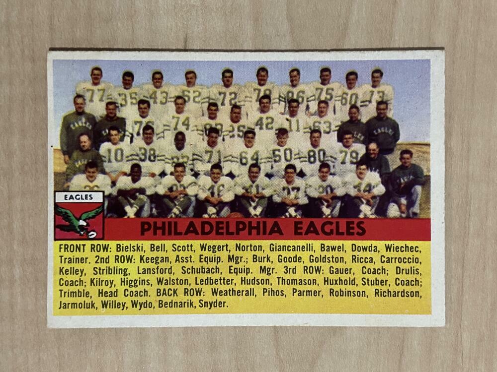 1956 TOPPS PHILADELPHIA EAGLES TEAM CARD #40 EX-MT