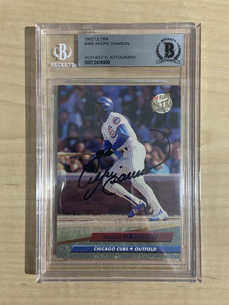 1992 ULTRA ANDRE DAWSON #468 CUBS SIGNED CARD BECKETT AUTHENTIC AUTO