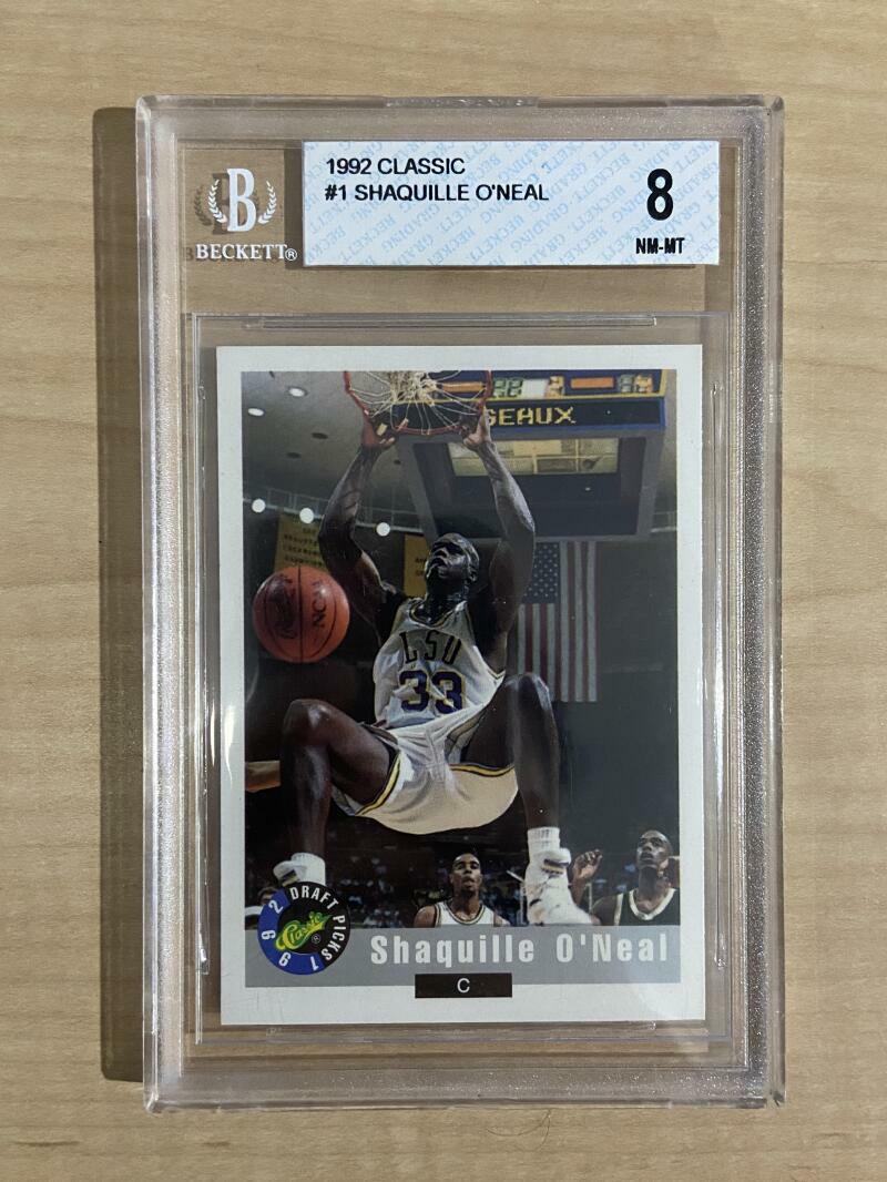 1992 CLASSIC #1 SHAQUILLE O'NEAL LSU BECKETT 8 NM