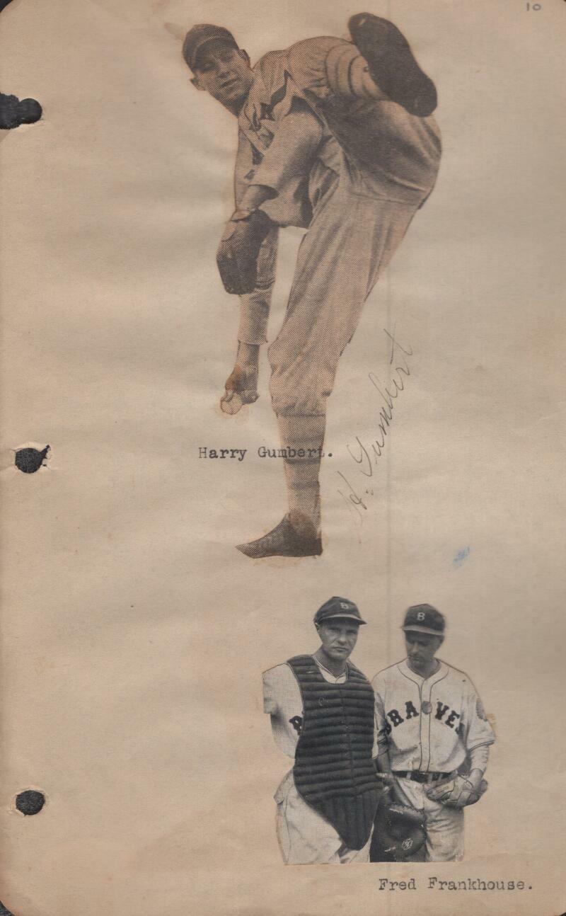 HARRY GUMBERT PIRATES/REDS SIGNED ORIGINAL 1935 SCRAP BOOK BSA Z51364