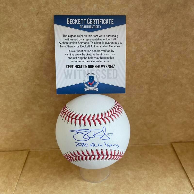 SHANE BIEBER 2020 AL CY YOUNG SIGNED AUTO M.L. BASEBALL BECKETT WF77947