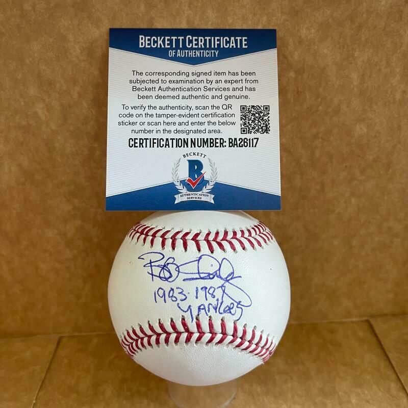 BOB SHIRLEY 1983-1987 YANKEES SIGNED AUTOGRAPHED M.L. BASEBALL BAS BA26117
