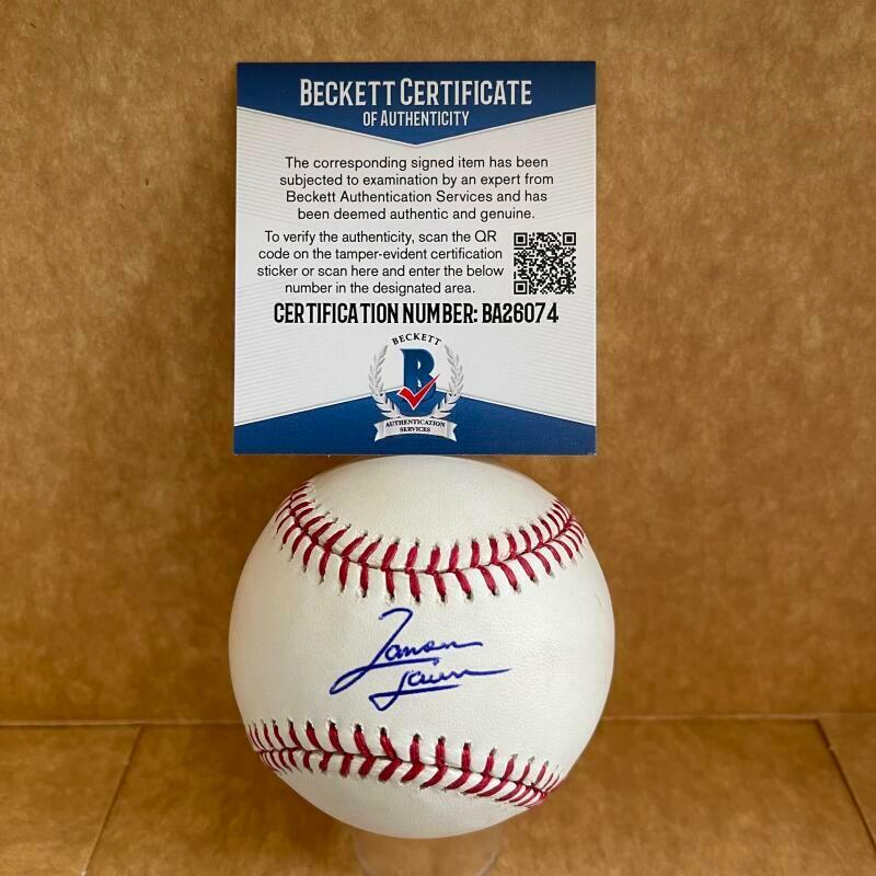JAMESON TAILLON NEW YORK YANKEES SIGNED AUTOGRAPHED M.L. BASEBALL BAS BA26074