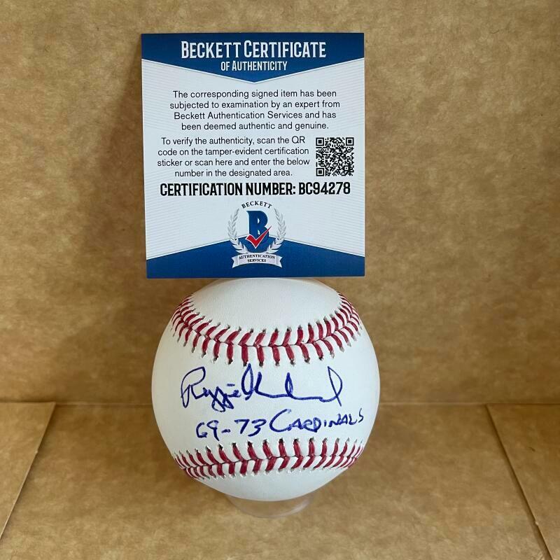 REGGIE CLEVELAND 69-73 CARDINALS SIGNED AUTOGRAPHED M.L. BASEBALL BAS BC94278