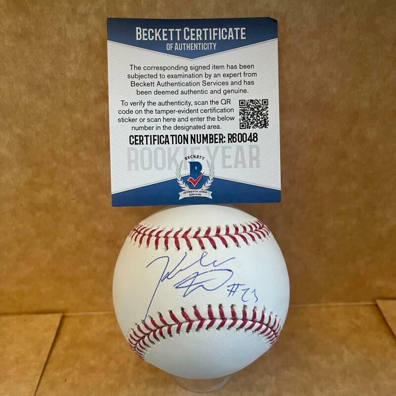 KAHLIL WATSON MIAMI MARLINS ROOKIE YEAR SIGNED M.L. BASEBALL BECKETT