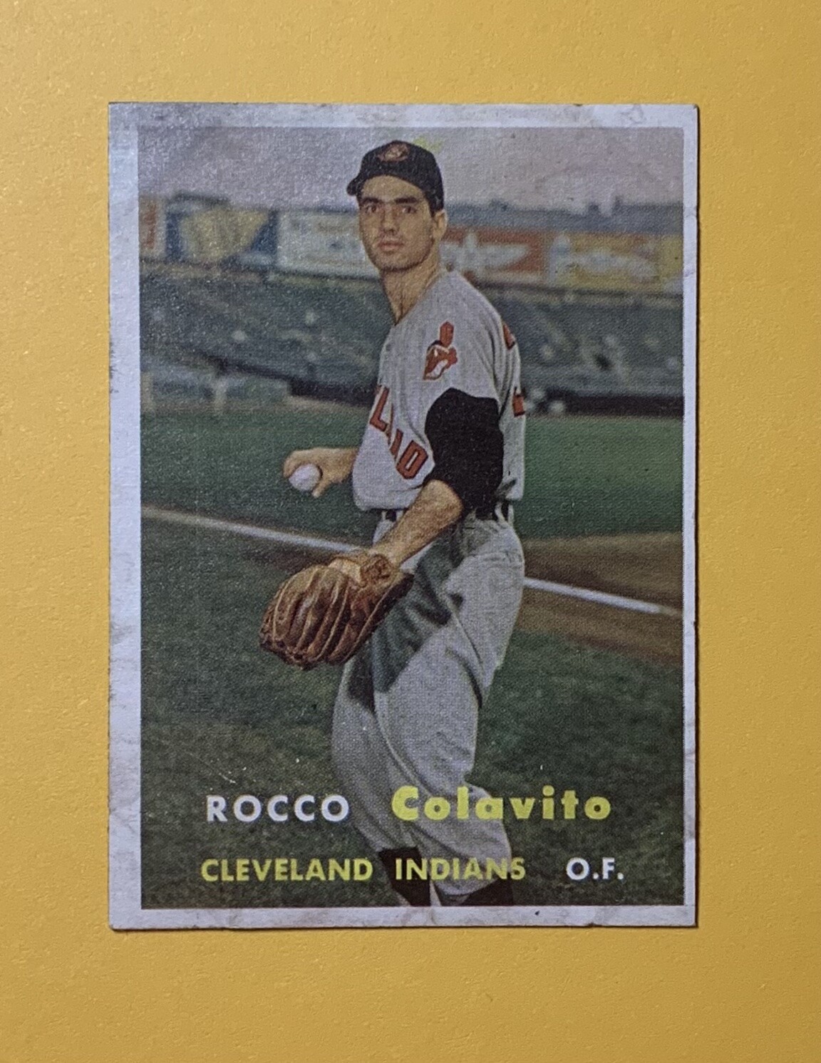 1957 TOPPS BASEBALL ROCCO COLAVITO ROOKIE CARD # 212 INDIANS COLLECTIBLE MEMORABILIA