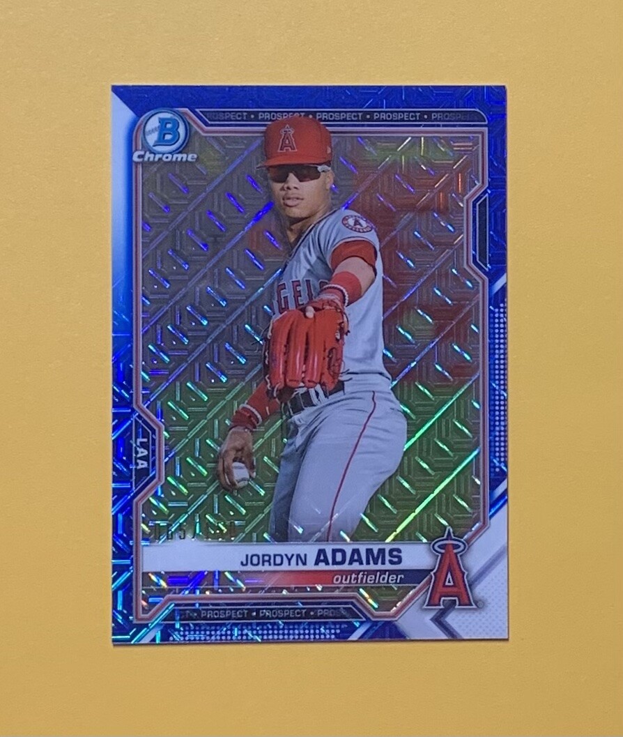 2021 BOWMAN CHROME MEGA BOX JORDYN ADAMS BLUE /150 #BCP-156 ANGELS