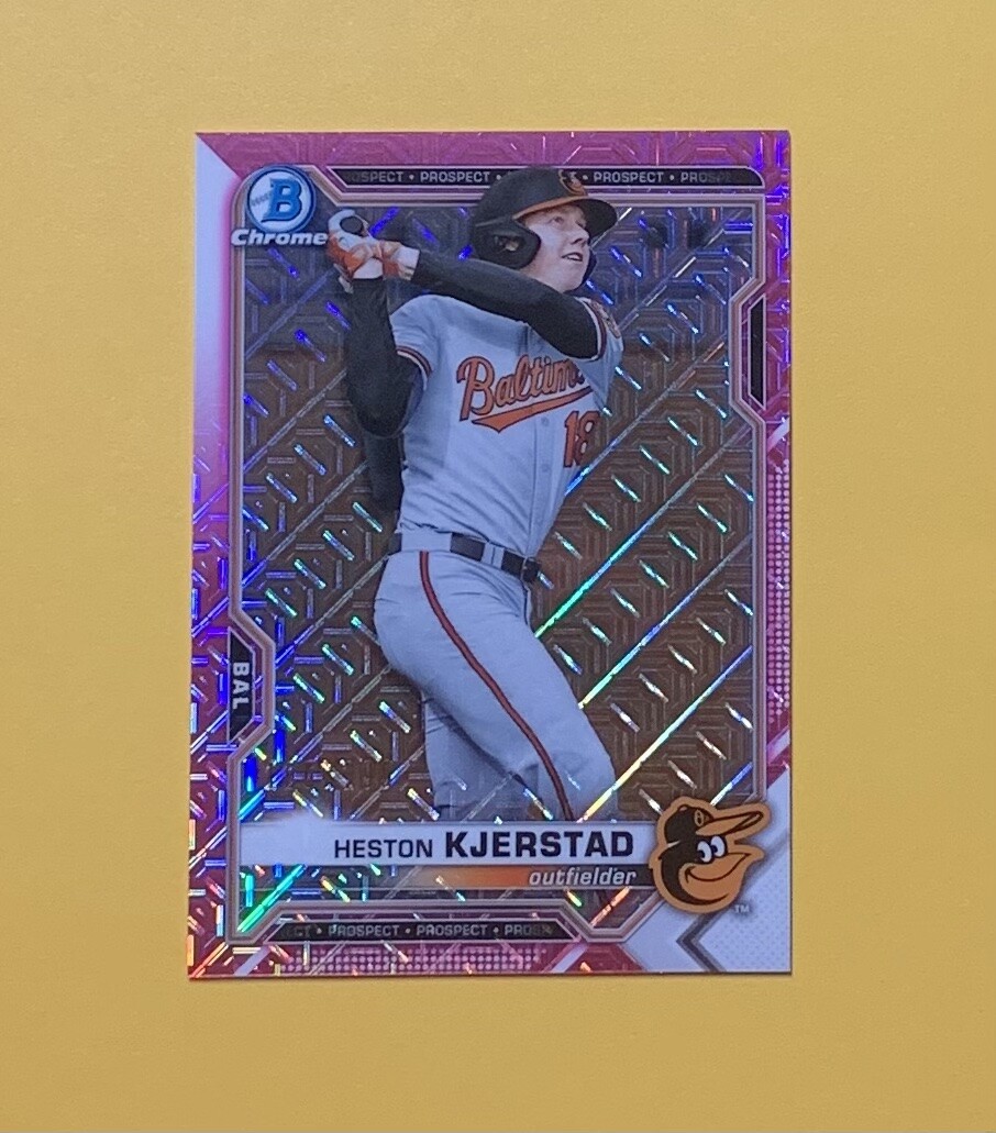 2021 BOWMAN CHROME MEGA BOX HESTON KJERSTAD PINK /199 #BCP-166 ORIOLES