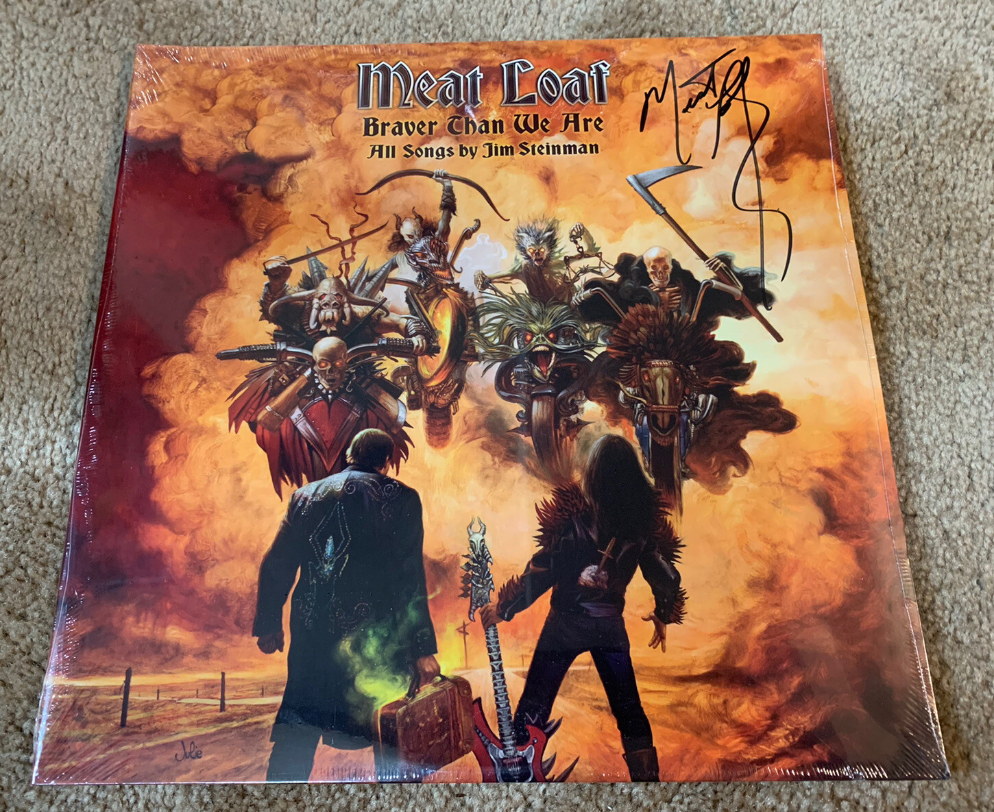 Meat Loaf Braver Than We Are Signed Autographed LP Album Record PSA Guaranteed
