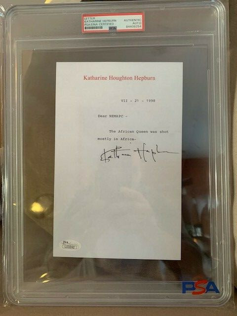 KATHARINE HEPBURN SIGNED LETTER ON LETTERHEAD AFRICAN QUEEN CONTENT JSA/PSA