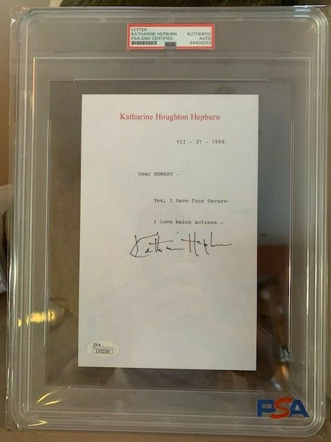 KATHARINE HEPBURN SIGNED LETTER ON LETTERHEAD I LOVE BEING ACTRESS JSA/PSA
