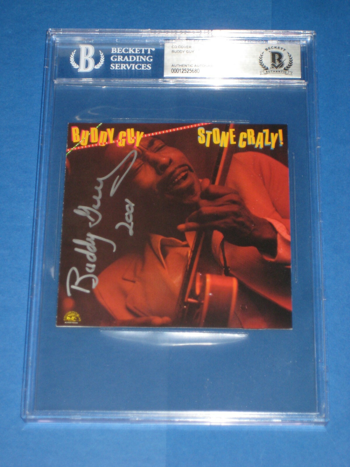 BUDDY GUY Signed STONE CRAZY CD Cover Beckett Authenticated & Encapsulated