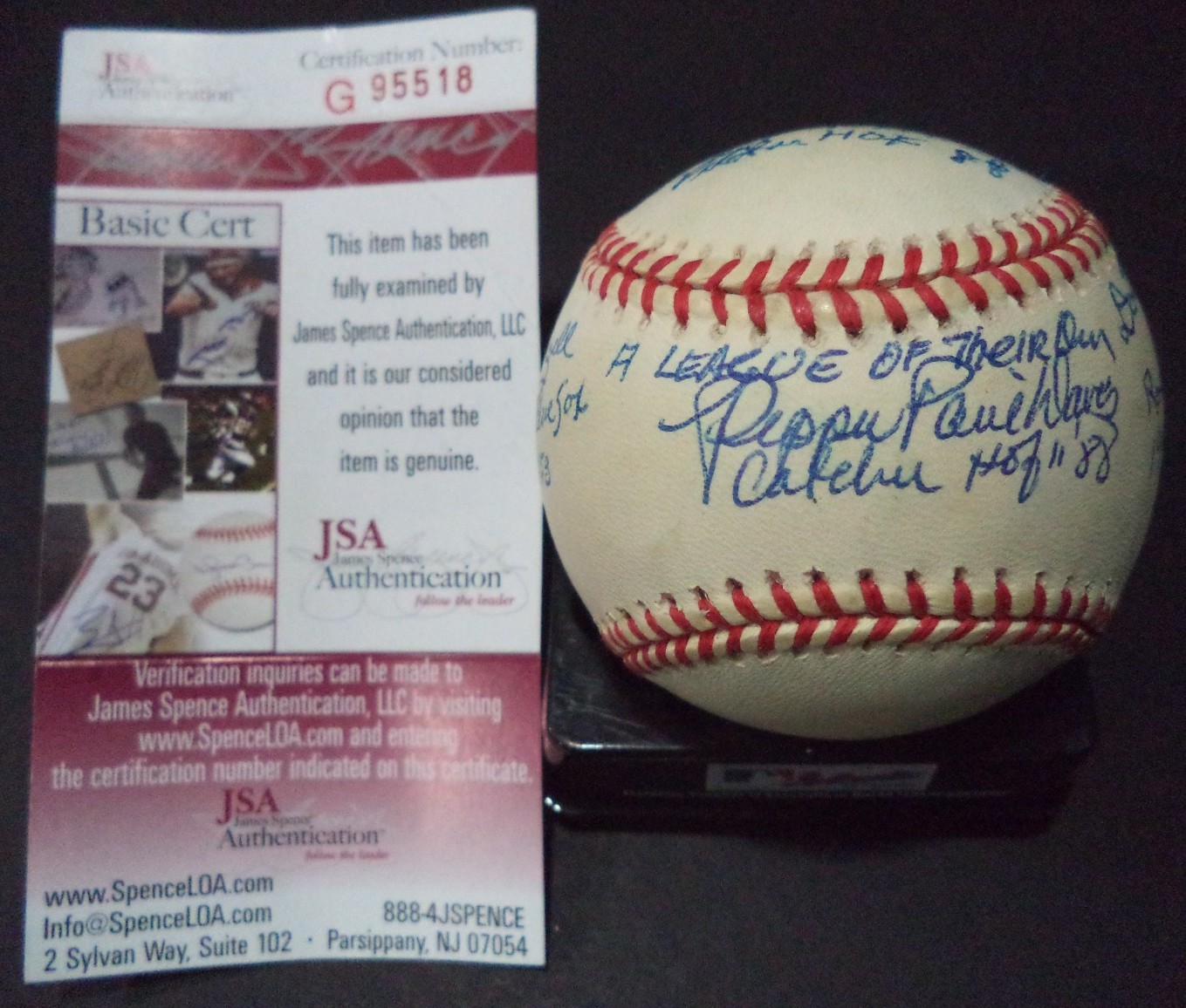 LADYS OF BASEBALL MULTI SIGNED AUTOGRAPHED A.L. BASEBALL JSA COA #G95518 RARE