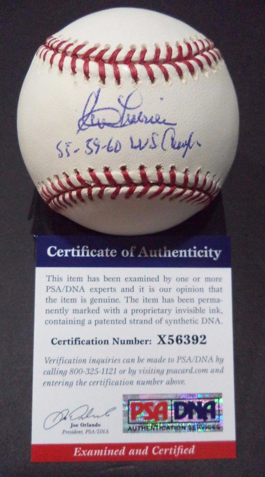 CLEM LABINE 55,59-60 WORLD CHAMPS DECEASED SIGNED ML BASEBALL PSA/DNA COA X56392