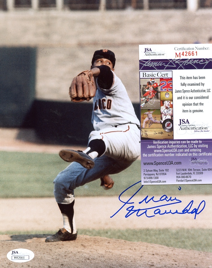 JUAN MARICHAL SAN FRANCISCO GIANTS ON MOUND SIGNED AUTOGRAPHED JSA M42661