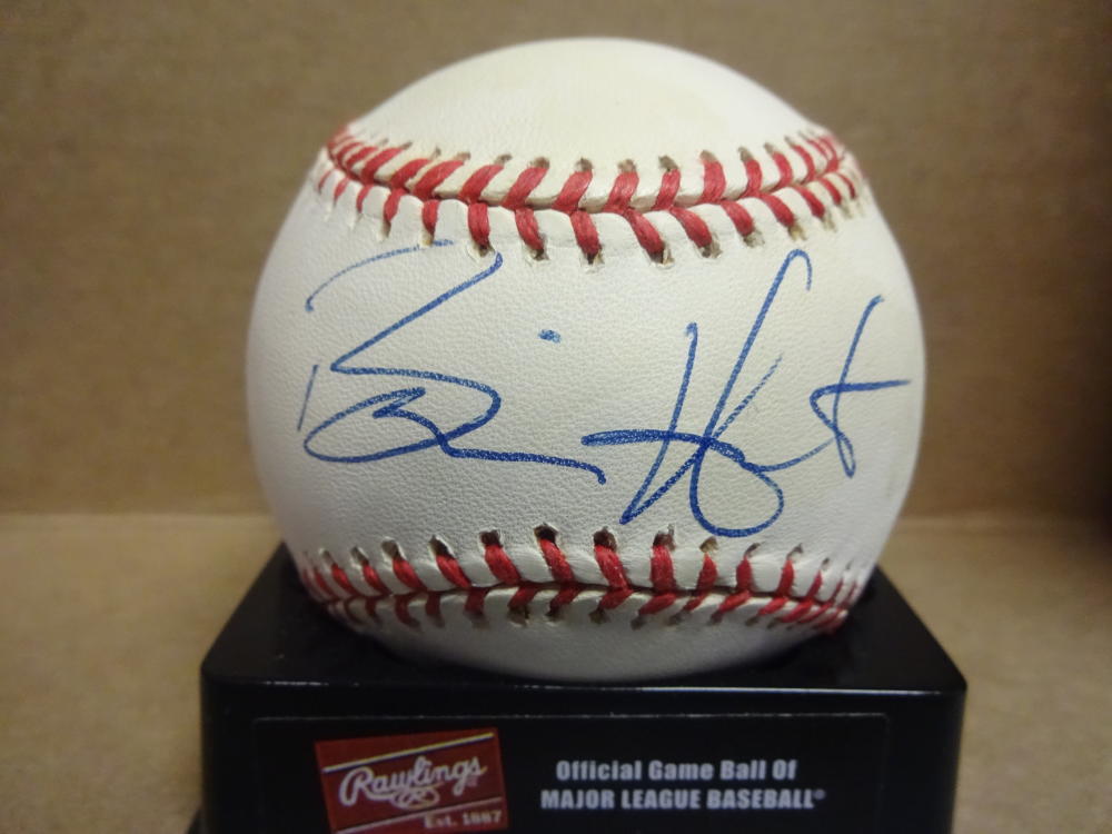 BRIAN HUNTER TIGERS/MARINERS SIGNED A.L. BASEBALL W/COA