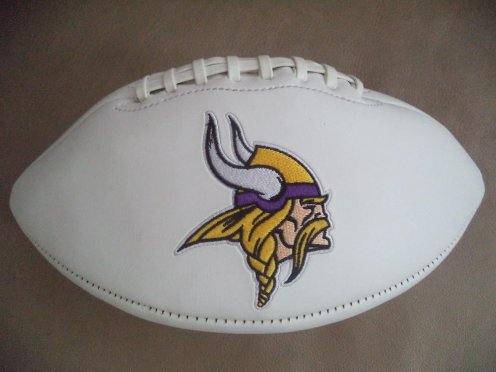 MINNESOTA VIKINGS FULL SIZE LOGO FOOTBALL PERFECT FOR AUTOGRAPHS COLLECTIBLE MEMORABILIA