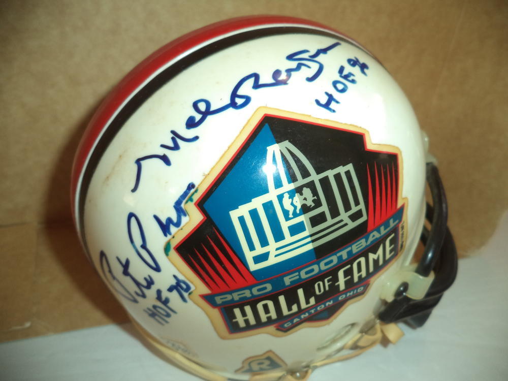 HALL OF FAME SIGNED AUTOGRAPH RIDDELL MINI HELMET RENFROE/HENDRICKS/PIHOS W/COA