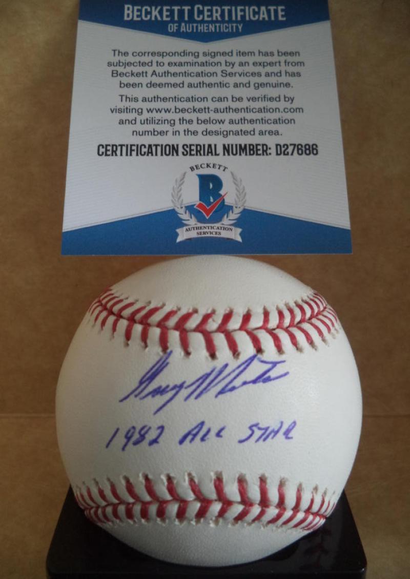GREG MINTON 1982 ALL STAR SIGNED AUTOGRAPHED M.L. BASEBALL BECKETT D27686
