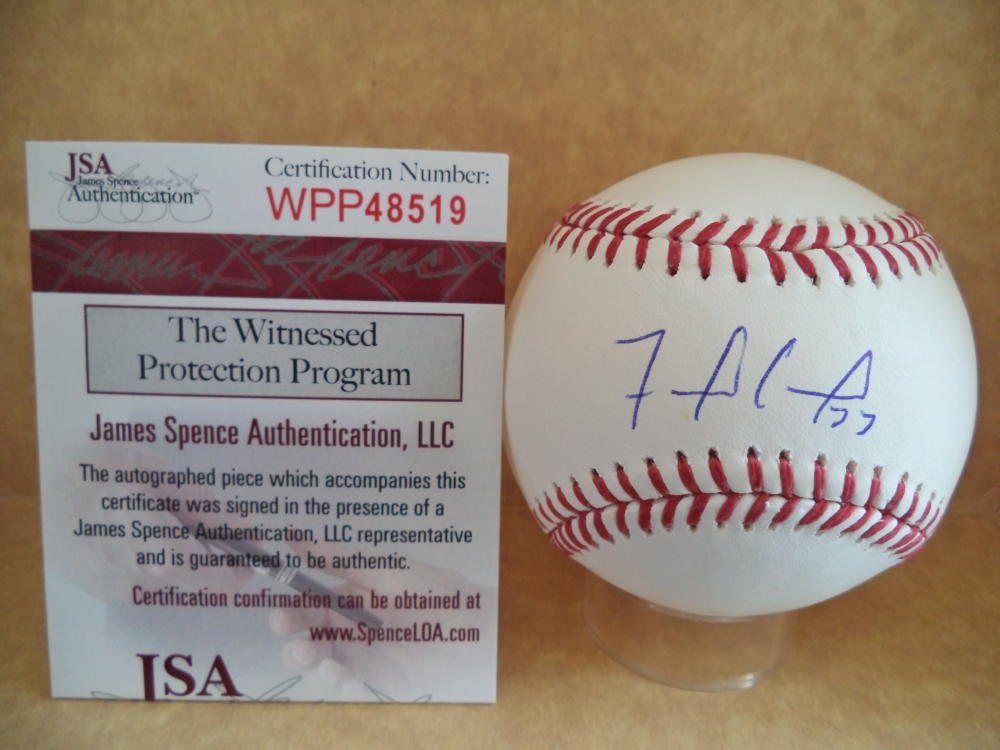 FRANCHY CORDERO BOSTON RED SOX SIGNED AUTOGRAPH M.L. BASEBALL JSA WPP48519