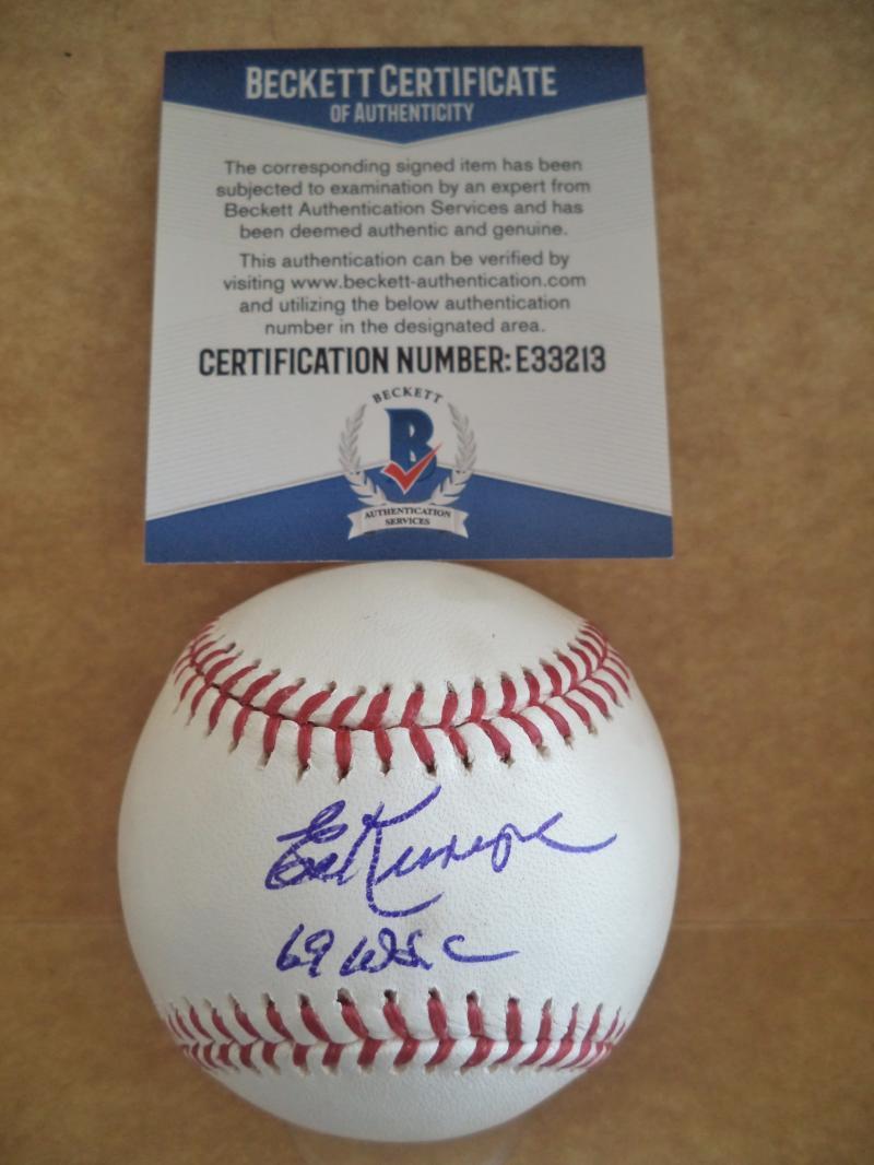 ED KRANEPOOL 69 WSC METS SIGNED AUTOGRAPHED M.L. BASEBALL BECKETT E33213