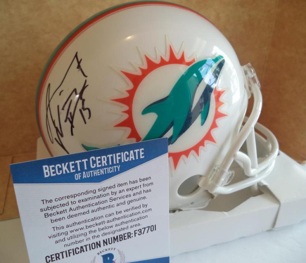 ALBERT WILSON MIAMI DOLPHINS #15 SIGNED AUTO RIDDELL MINI HELMET BECKETT F37701