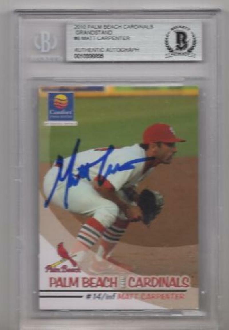 2010 MATT CARPENTER PALM BEACH SIGNED CARD BECKETT AUTHENTIC AUTOGRAPH