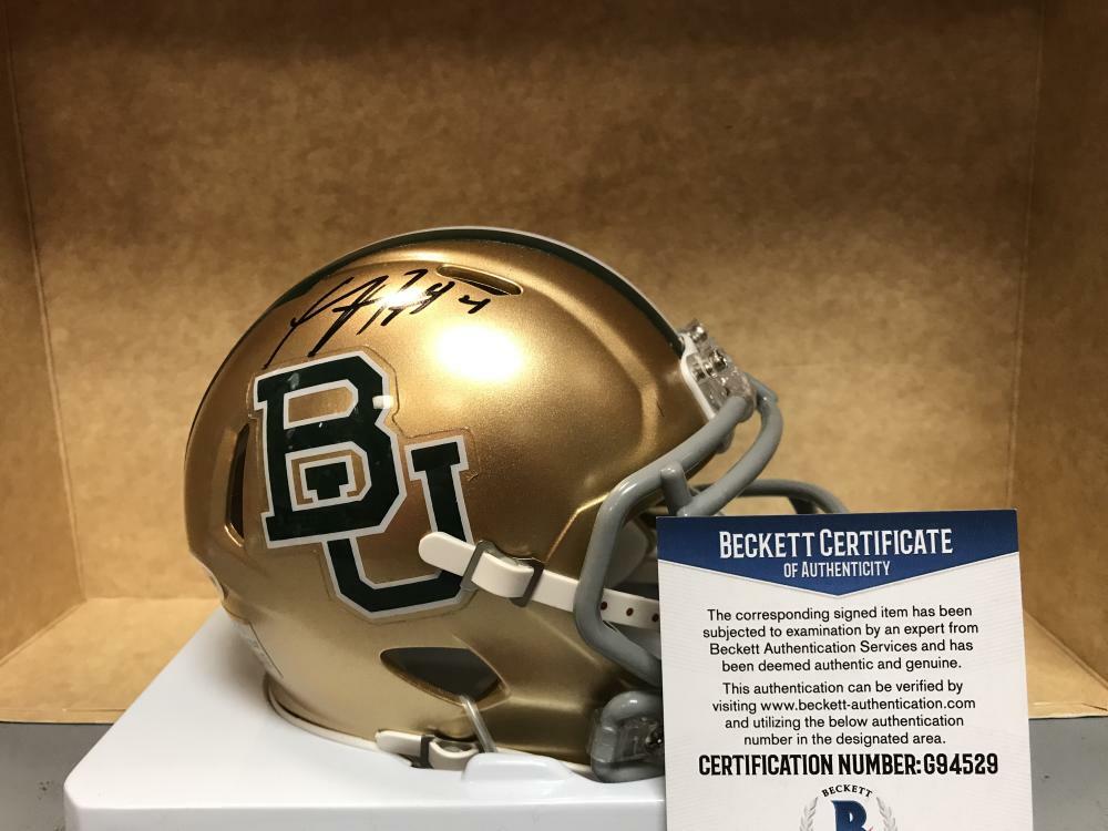 XAVIEN HOWARD BAYLOR BEARS SIGNED RIDDELL MINI HELMET BECKETT G94529 COLLECTIBLE MEMORABILIA