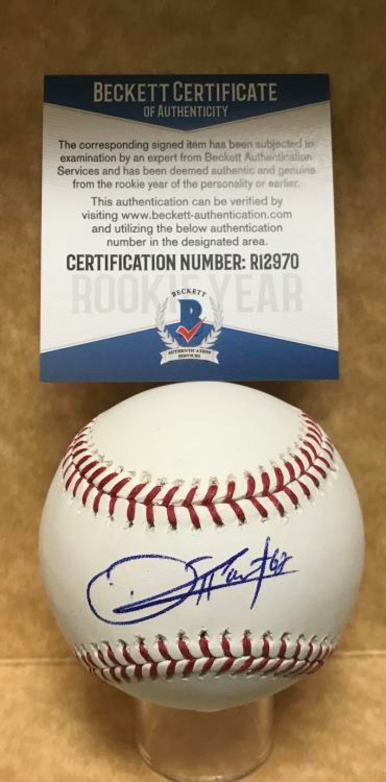 TOUKI TOUSSAINT ATLANTA BRAVES SIGNED AUTO M.L. BASEBALL BECKETT R12970