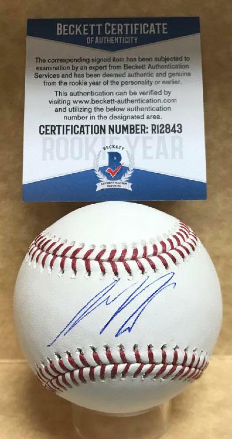 SETH BEER HOUSTON ASTROS SIGNED AUTOGRAPHED M.L. BASEBALL BECKETT R12843